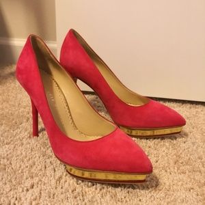 Sold! Like new Charlotte olympia heel pink